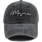 Mama Hat For Women, Adjustable Cotton Embroidered Heart Decor Mom Baseball Cap