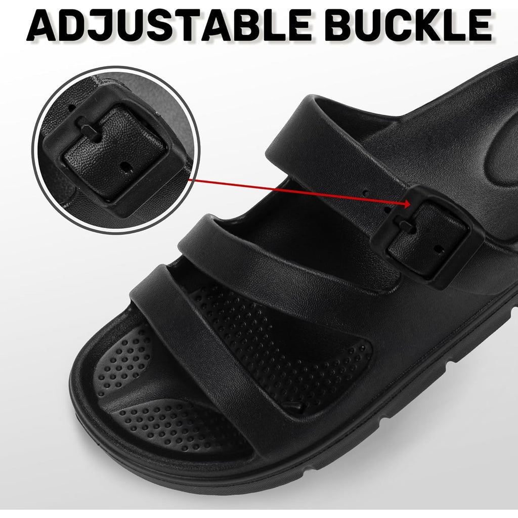 PIMIO Arch Support Sandals for Women Slip On Recovery Slides for Plantar Fasciitis Relief, Non-Slip Lightweight Slippers With Thick Cushion For Waking Foot Pain & All-Day Comfort