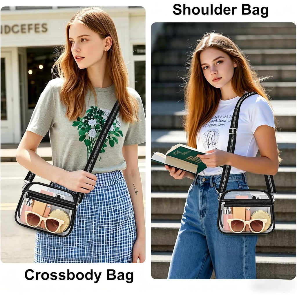 Clear Bag For Stadium Events Clear Purse For Women Crossbody Bag Adjustable Shoulder Strap For Concert Sports Festival