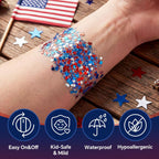 2Pcs 4Th Of July Glitter Stick | Patriotic Red White And Blue Glitter Stick For Face Body Hair, Fourth Of July Accessories & Outfits Women, Usa Flag Makeup For American 250 Anniversary & Memorial Day
