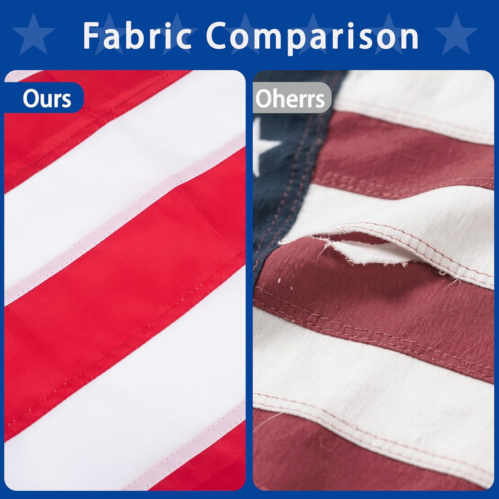 American Flag 3X5 Ft For Outside, Heavy Duty Polyester Usa Flag Outdoor With Embroidered Stars, Sewn Stripes, Us Flag With Brass Grommets For Indoor, Outdoor, All Weather