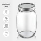 Paksh Novelty Wide Mouth Mason Jars With Lids 32 oz – Glass Quart Mason Canning Jars, Large Mason Jar Wide Mouth for Canning, Pickling, Jelly Preserving & Meal Prep, 2-Pack