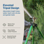 Orbit Tripod Lawn Zinc Impact Sprinkler - 360 Degree Rotating Yard Sprinkler With Adjustable Height - Heavy-Duty Zinc - High-Pressure Nozzle - For Large Lawn Coverage - 56667