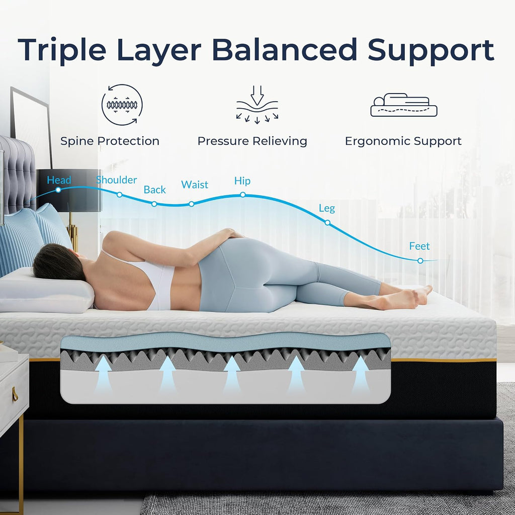12 Inch Full Mattress, Cooling Memory Foam Mattress In A Box, Full Size Mattress For Pressure Relief And Cool Sleep, Medium Plush, Certipur-Us Certified