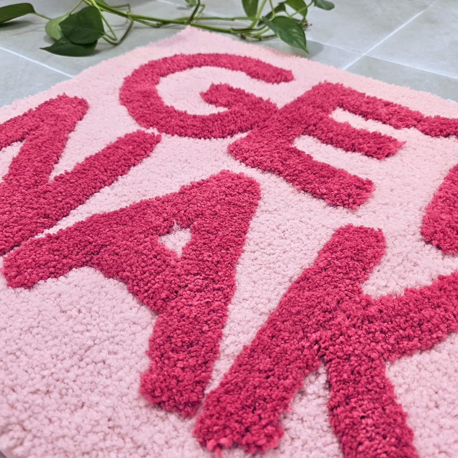 Get Naked Bath Mat Pink - Hot Pink Bathroom Rug, 31" X 20"