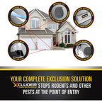 Xcluder Rodent Control Fill Fabric, Large Diy Kit, Stainless Steel Wool, Stops Rats And Mice