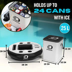 Floating Cooler For Pool, Lake, River & Kayak - Holds Up To 24 Cans With Ice - Leakproof Insulated Cooler For River Floating
