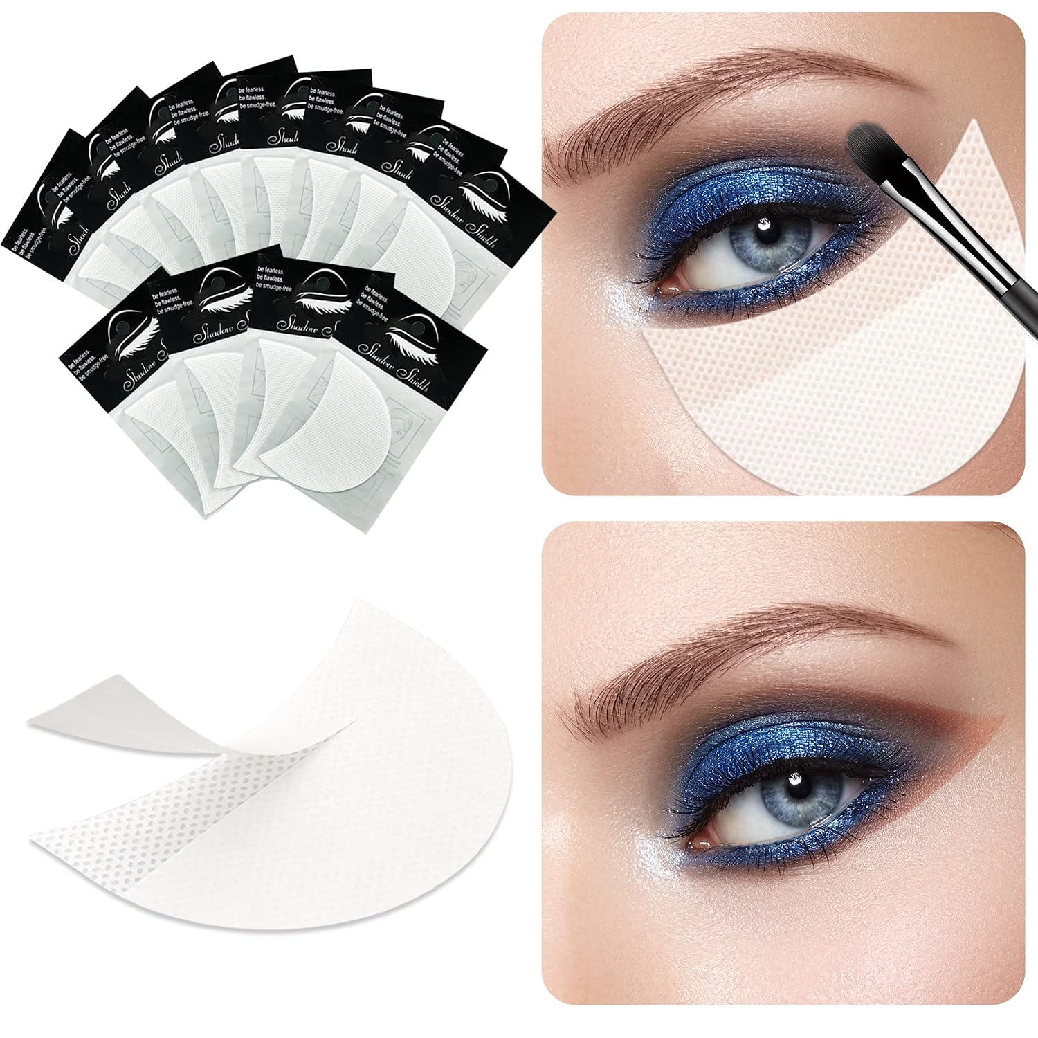 Tailaimei 120 Pcs Eyeshadow Shields, Eyeshadow Stencil For Prevent Makeup Residue, Lint Free Gel Pad For Eyeliner, Eyelash Extensions And Lip Makeup
