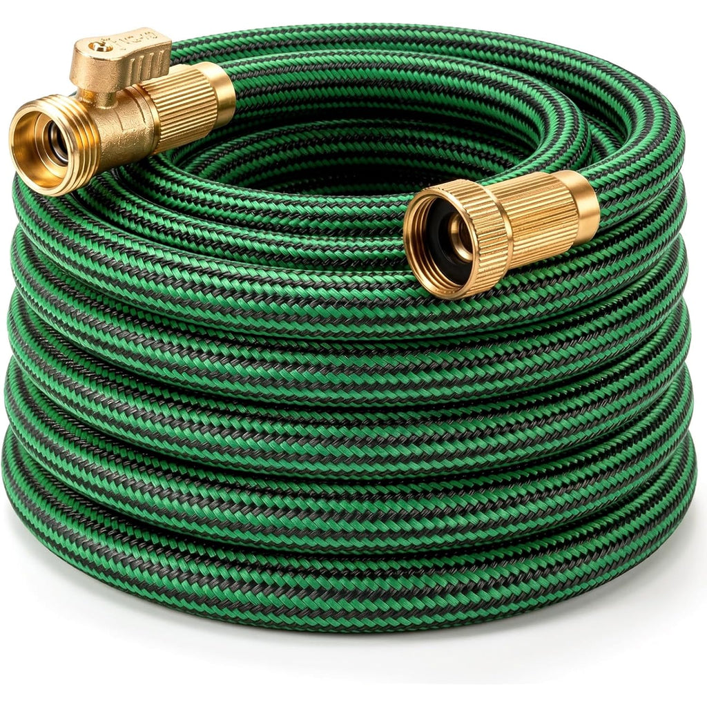 Non-Expandable Garden Hose 25 Ft, Heavy Duty Flexible Water Hose, Kink Resistant Lightweight Hybrid Hose With Durable Fabric Skin, Leakproof Hose Male To Female Fittings