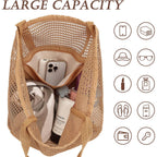 Gyeukham Mesh Beach Tote Bag For Women, Large Pool Bag With Water-Resistant Bottom For Cruise Travel