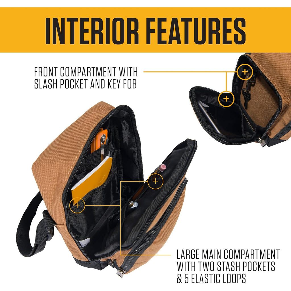 Carhartt Crossbody Zip Bag, Durable, Adjustable Crossbody Bag with Zipper Closure for Men and Women