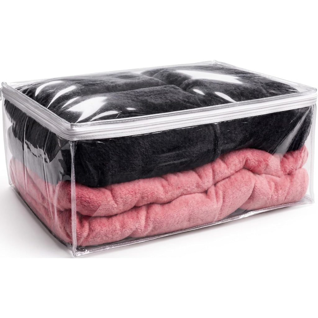 Handy Laundry Comforter Storage Bag – Large 90L Clear Zippered Organizer For Blankets, Bedding, Clothes & Pillows, Durable Plastic Storage For Closet, Moving, Under Bed – Dust & Moisture Protection