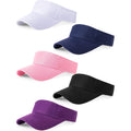 Geyoga 5 Pcs Sports Visor Hats Women Men Adjustable Empty Sun Top Hat Visor for Tennis Baseball Golf Athletic Cycling Running(Navy, Black, White, Pink, Purple)