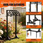 Garden Hose Holder, Heavy-Duty Water Hose Reel With Stable Base & 2 Tool Hooks, Freestanding Storage Rack For Outside, Holds 150Ft – Metal Stand For Yard & Lawn