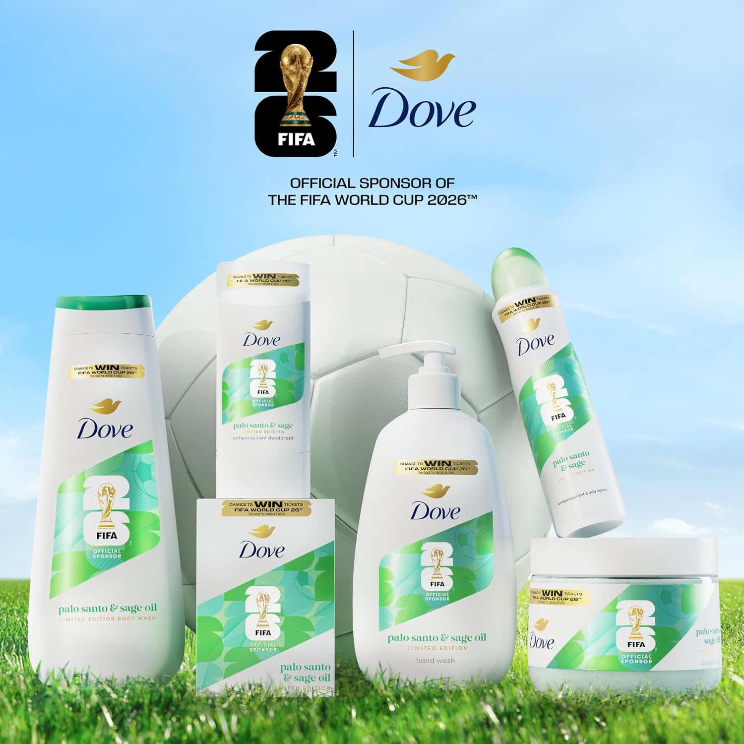 Dove Fifa World Cup 2026 Limited Edition Moisturizing Body Scrub – Palo Santo & Sage Oil, Ph‑Balanced Whipped Exfoliator For Hydrated, Radiant Skin, 15 Oz
