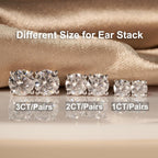 YODEWA 1/2/3ct Moissanite Stud Earrings for Women 925 Sterling Silver Hypoallergenic Butterfly Back 1 Pair DEF Color Lab Created Brilliant Round Moissanite Earrings