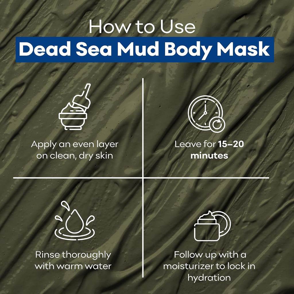Dr. Mud'S Dead Sea Mud Body Mask From Israel, 10.5 Oz – Black Clay Body Treatment With Natural Dead Sea Minerals Deep Cleansing Skin & Beauty Mask – Skin Care Detox Product For Men & Women