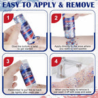 Red White Blue Glitter Stick - Hexagonal Patriotic Body Face Glitter Gel Makeup For Women Kids - Hypoallergenic Alcohol Free Hair Glitter For 4Th Of July, 250Th Independence Day Outfits, Soccer Game