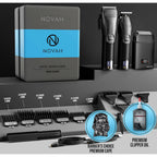 Novah Professional Barber Clippers And Trimmer Set - Foil Shaver Professional Hair Clippers For Men, Mens Cordless Hair Clipper For Barbers Haircut Kit, Fade