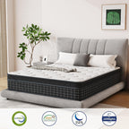 Queen Mattress, 12 Inch Queen Size Mattresses In A Box, Individually Wrapped Pocket Coils For Isolate Motion,Pressure Relief, Certipur-Us Certified, Support Comfort & Medium Firm