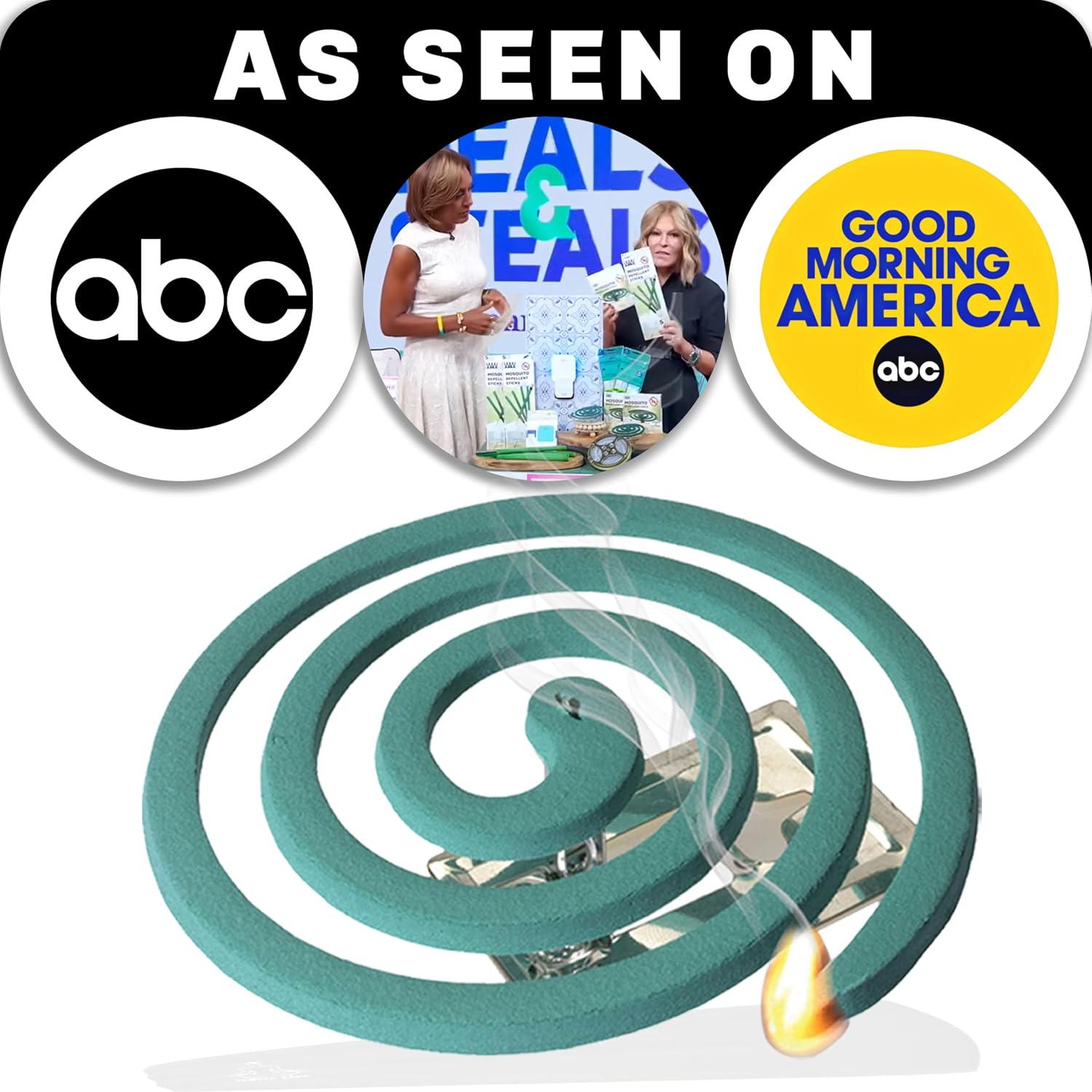 W4W Mosquito Repellent Coils - Outdoor Use Reaches Up To 10 Feet - Each Burns For 5-7 Hours (Three Pack Contains 12 Coils & 6 Stands)