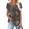 onlypuff Womens Tops Short Sleeve Shirts for Women V Neck Summer Tunic Tops Ladies Blouses Casual Loose Fit