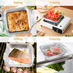8x8 Aluminum Pans - 20 Pack Disposable Foil Pans, Heavy Duty Square Aluminum Baking & Roasting Trays for Meal Prep, Food Storage, Heating & Party Serving