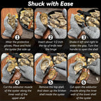 Oyster Shucking Knife,Oyster Shucker,2 Set Sturdy Sharpness Oyster Knife With Comfort Wood-Handle,Oyster Shucking Kit With 1 Pairs Of Level 5 Protection Cut-Resistant Gloves(L) For Oyster Clam