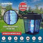 Flowtron Electric Bug Zapper, 1/2 Acre Outdoor, 15W Uv, 5600V, Octenol Lure | Enjoy Mosquito-Free Evenings Outdoors - Uv Light And Octenol Lure Eliminates Flies, Gnats, And Beetles - Ul And Etl Certified