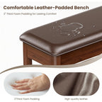 Lbt Shoe Bench With Storage, Solid Rubberwood Shoe Rack Bench For Entryway | Adjustable 6.3" Shelf Fits High-Top Shoes & Boots, Hidden Storage Compartment, Cushion Seat, Stay-Open Hinge, Walnut