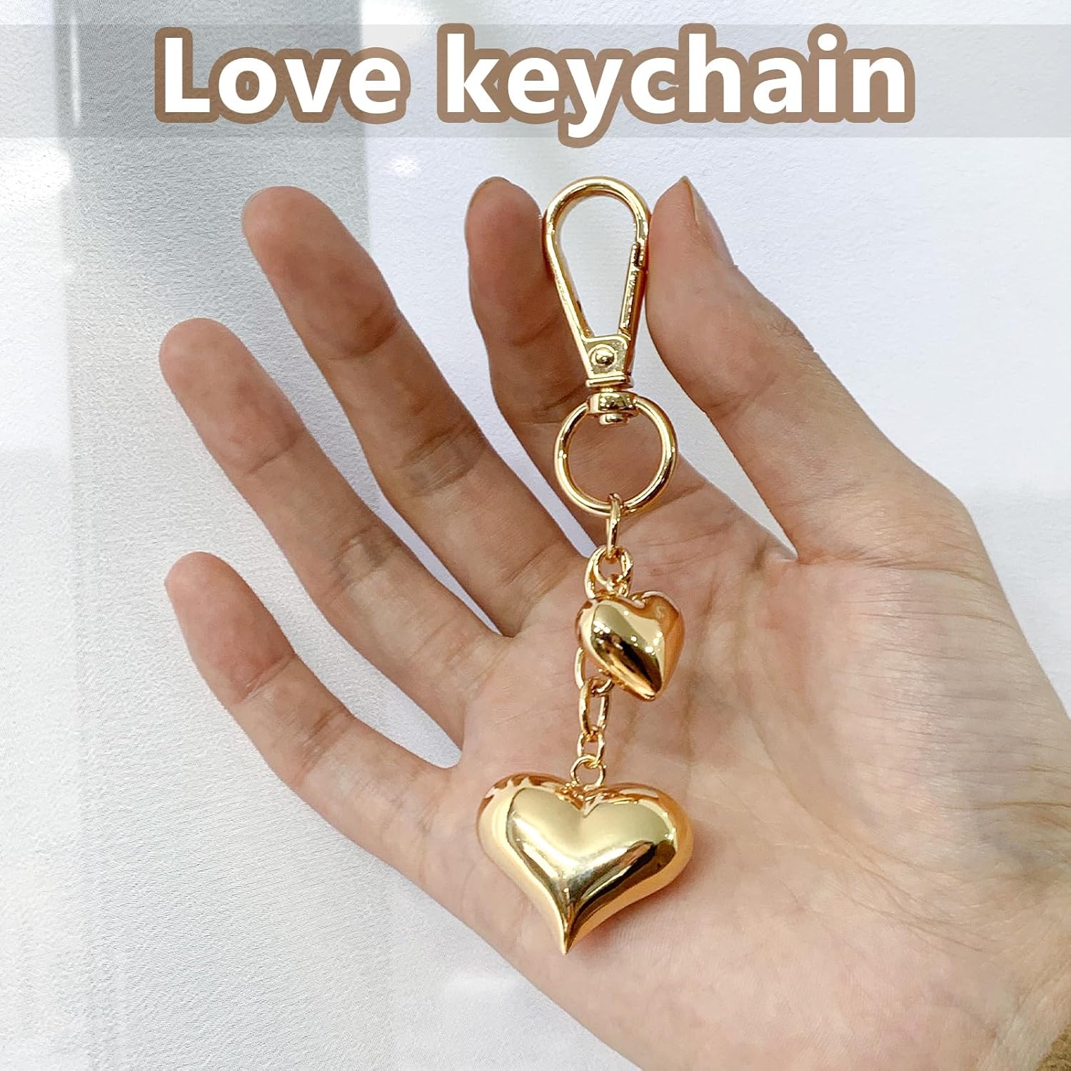 Heart KeyChain for Women Bagchain Gold Silver Fashion Keychains Accessories