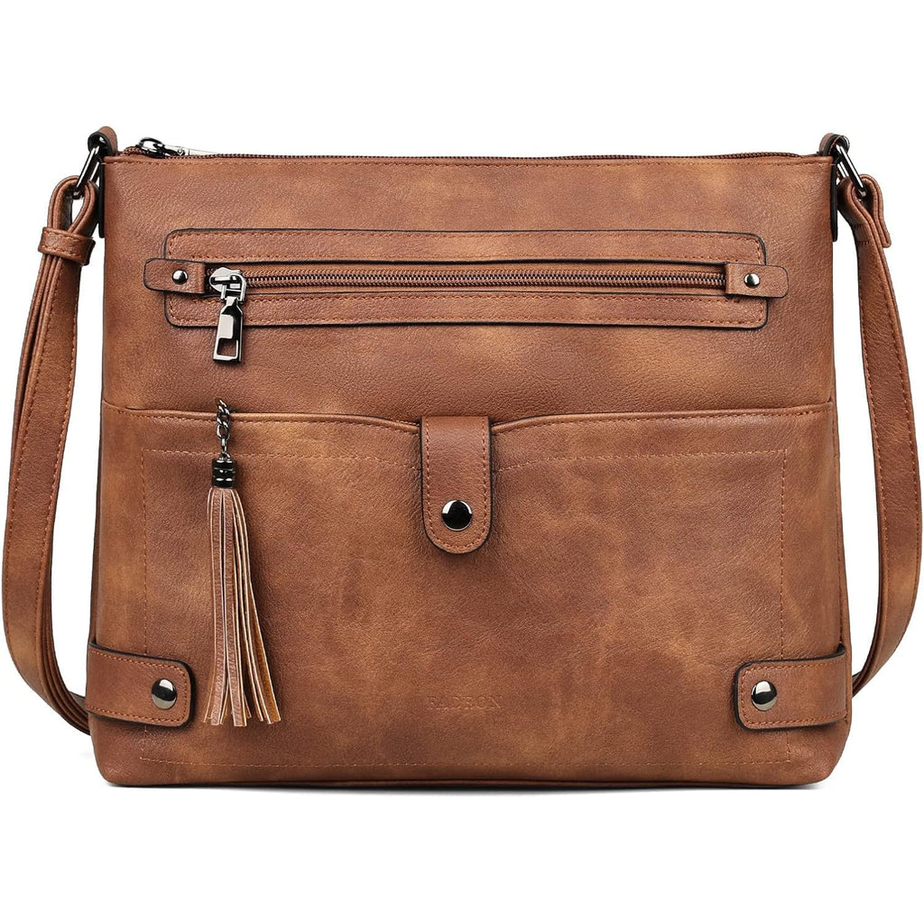 Large Crossbody Purses For Women Crossbody Bag, Designer Leather Cross Body Purses Multi Pocket Shoulder Bag