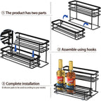 8 Bottle Coffee Syrup Organizer Rack, 2 Tier Coffee Syrup Stand Holder For Coffee Bar, Coffee Syrup Organizer For Countertop, Small Wine Rack For Family, Storage For Syrup, Dressing, Black