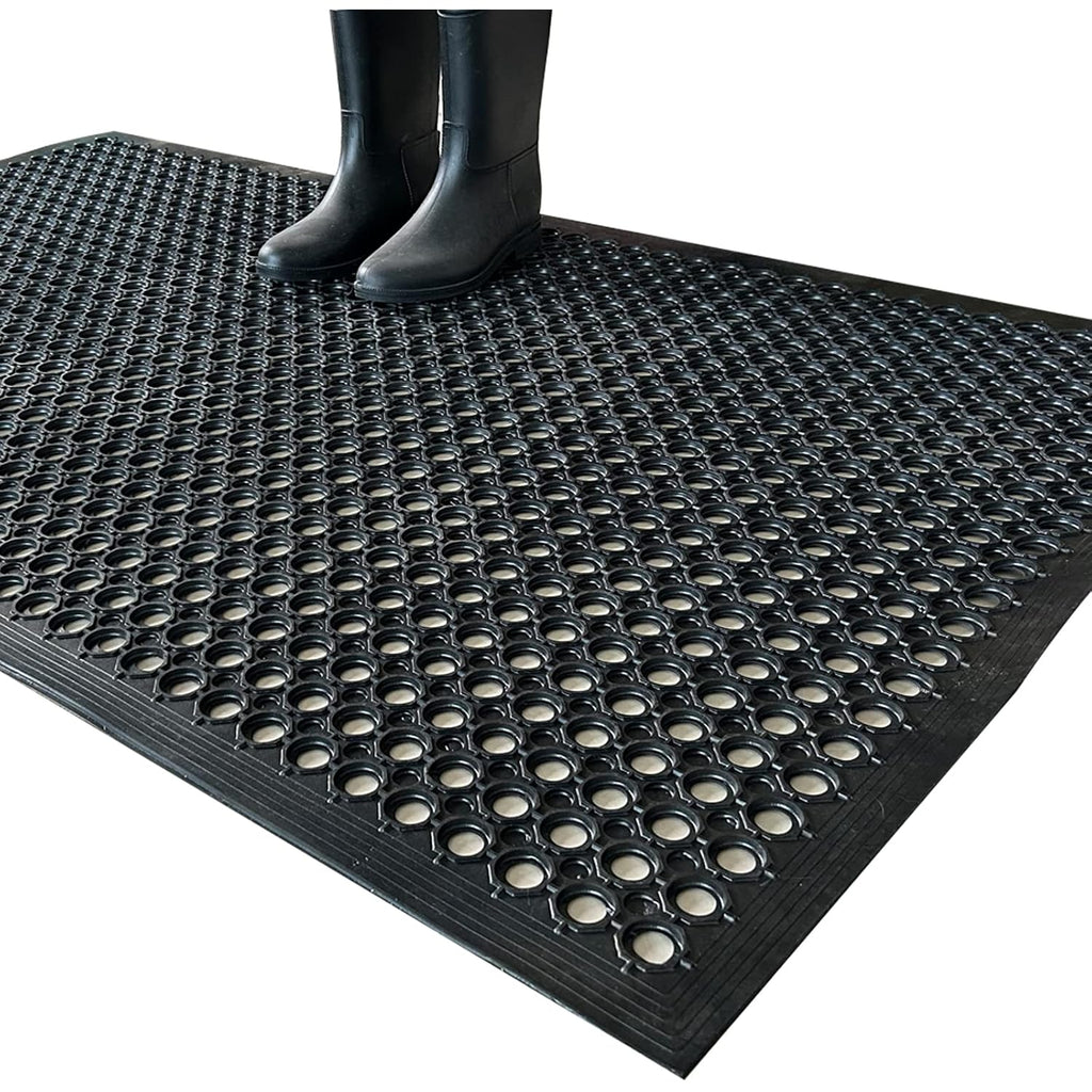 Uniboho Outdoor Rubber Floor Mats Anti Slip Restaurant Commercial Kitchen Rubber Drainage Mat 60 X 35 Heavy Duty Mat For Garage Garden Indoor Outside Industral Pool Entrance Bar Wet Area