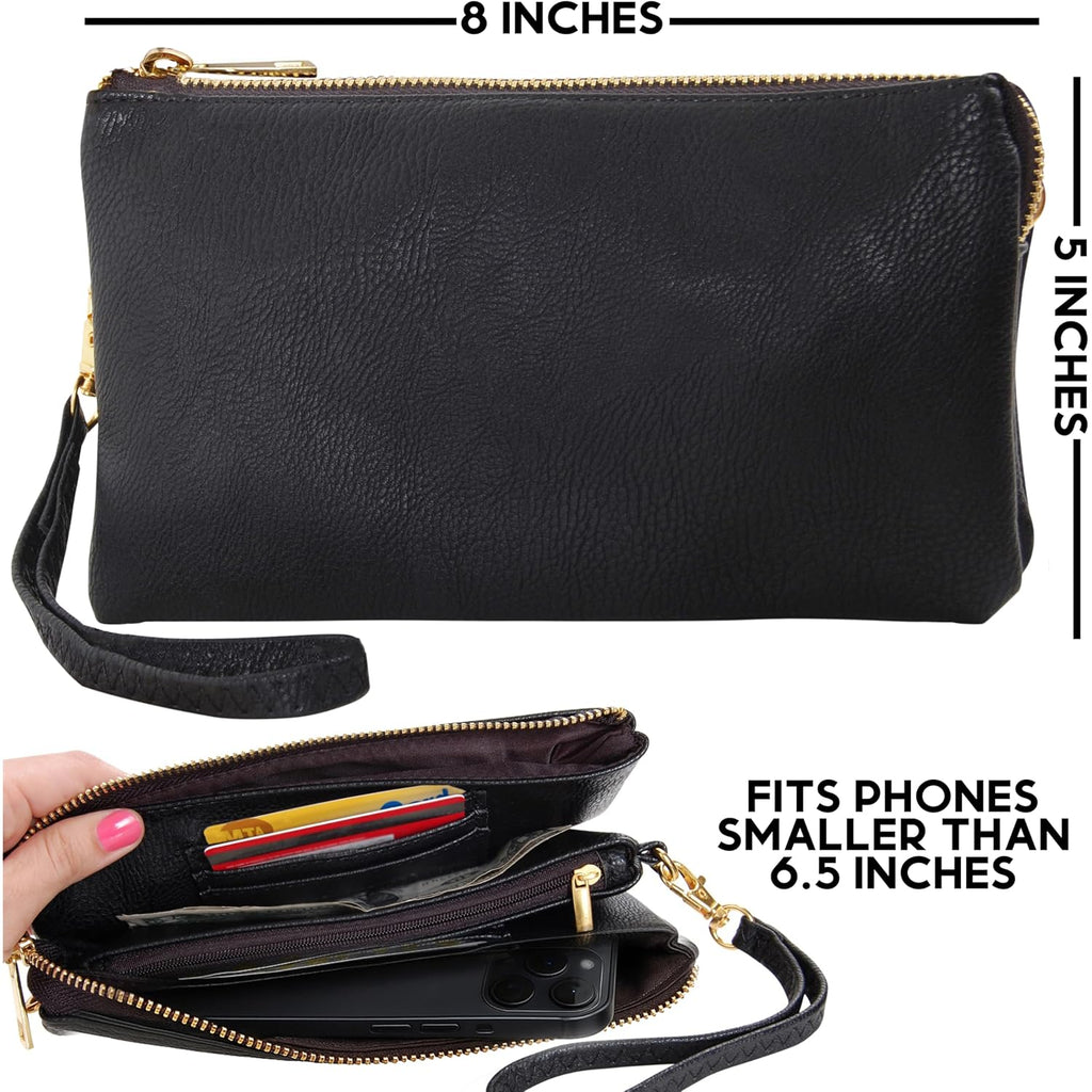 Humble Chic Ny Vegan Leather Wristlet Purse For Women - Small Clutch Purse With Shoulder And Wrist Straps