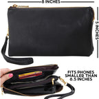 Humble Chic Ny Vegan Leather Wristlet Purse For Women - Small Clutch Purse With Shoulder And Wrist Straps
