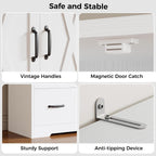 Ironck Pantry Cabinet, 67.5 Inch Tall Storage Cabinet With 3 Doors & Drawers, Farmhouse Kitchen Cabinet With Adjustable Shelves, 5 Tier Freestanding Cupboard For Kitchen, White