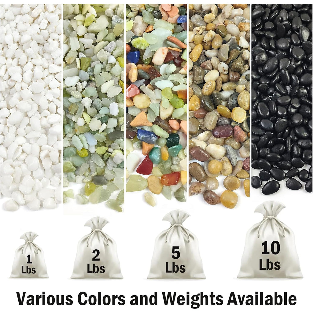 Succulent Rocks, 3/8 Inch Polished Pebbles For Indoor Plants, Decorative River Rocks For Plants Indoor, Vase Fillers, Cactus Planters, Bird Bath, Fountain, Outdoor Garden Landscaping