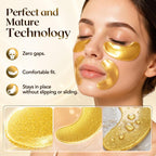 16 Pcs 24K Gold Collagen Under Eye Patches & Smile Line Patches | Sodium Hyaluronate & Cica Eye Masks For Plump,Smooth-Looking Under Eyes,Ideal For Late Nights And Screen Time
