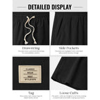 Hardaddy Mens Corduroy Shorts Elastic Waist Drawstring Casual Summer Beach Lounge Short