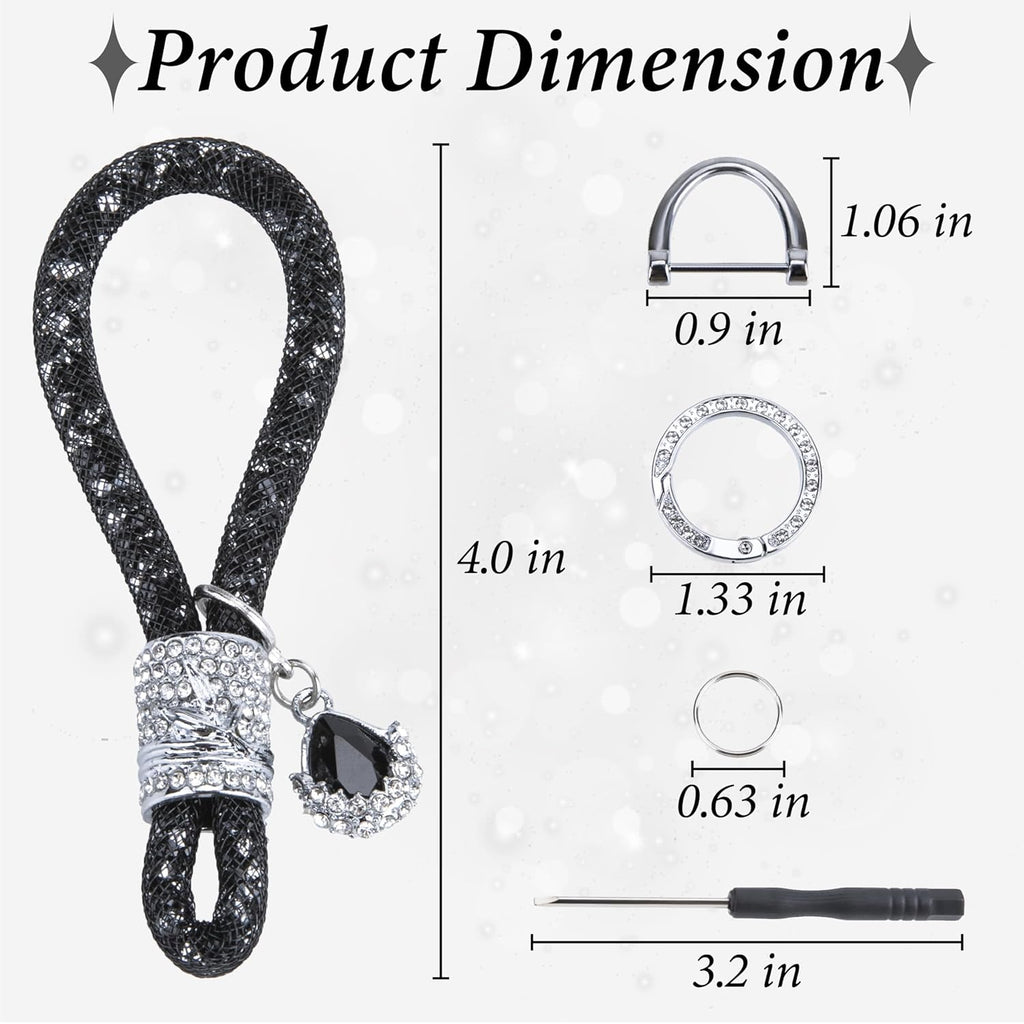 Crystal Bling Car Keychain, Car Key Chain Glitter Key Ring, Rhinestone Keychain Ring Strap