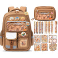 Fimibuke Capybara Backpack For School Girls, 30Pcs Capybara School Supplies | Stationery Set With Bookbag Pencil Case Pins Gel Pens Pencils Notebooks For Back To School Kindergarten Elementary Student