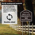 No Trespassing Signs Private Property, Large 2-Pack Private Property No Trespassing Sign 12"X12" Double-Sided H-Stake Metal Stakes, Outdoor Yard Sign, Private Property Signs For Home And Front Door