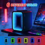 Mini Fridge, 4L/6 Can Small Fridge With Dimmable Gaming Light For Bedroom,Office,Gaming Room And Car,Ac/Dc Portable Thermoelectric Cooler & Warmer For Food, Drinks, Skincare,Black