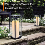 Homemory 10" X 4" Large Waterproof Outdoor Flameless Candles With Remote Control And Timer, Battery Operated Flickering Led Pillar Candles For Outdoor Larterns, Porch, Long Lasting, Set Of 2
