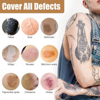 Tattoo Cover Up Makeup, 2-Color Waterproof & Sweatproof Concealer Set, Long-Lasting Camouflage for Body Tattoos, Imperfections & Spots, Natural Invisible Finish