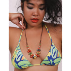 MINACHI Hippie Boho Colorful Ceramic Round Beads Strand Necklace, Bohemian Fashion Statement Jewelry Gift for Women