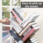 10 Tier Tree Book Shelf, Floor Standing Wood Bookshelf For Narrow Space, Storage Organizer Bookshelves For Books/Cds/Magazine, Bookcase With Shelves For Home Office, Living Room - Brown