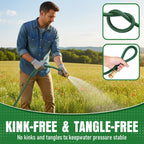 Non-Expandable Garden Hose 25 Ft, Heavy Duty Flexible Water Hose, Kink Resistant Lightweight Hybrid Hose With Durable Fabric Skin, Leakproof Hose Male To Female Fittings