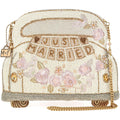 Mary Frances Just Married Beaded Crossbody Handbag Clutch Bridal Car Novelty Purse, Ivory | Just Married Beaded Crossbody Handbag Bridal Car Novelty Clutch Purse Ivory Wedding Evening Party Travel Accessories